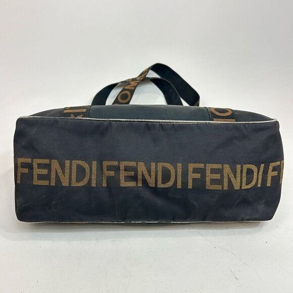 Vintage Fendi Roma Star Black Canvas Tote - Picture 5 of 16